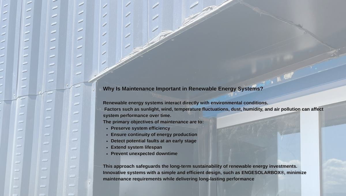 Yenilenebilir Enerji Sistemlerinde Bakım & Uzun Ömür